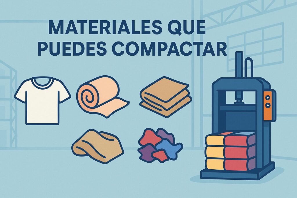 Materiales que puedes compactar con una prensa textil