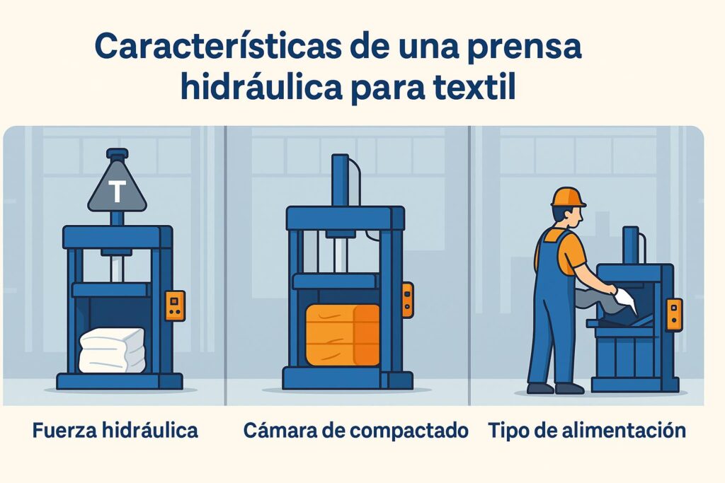 Características de una prensa hidráulica textil