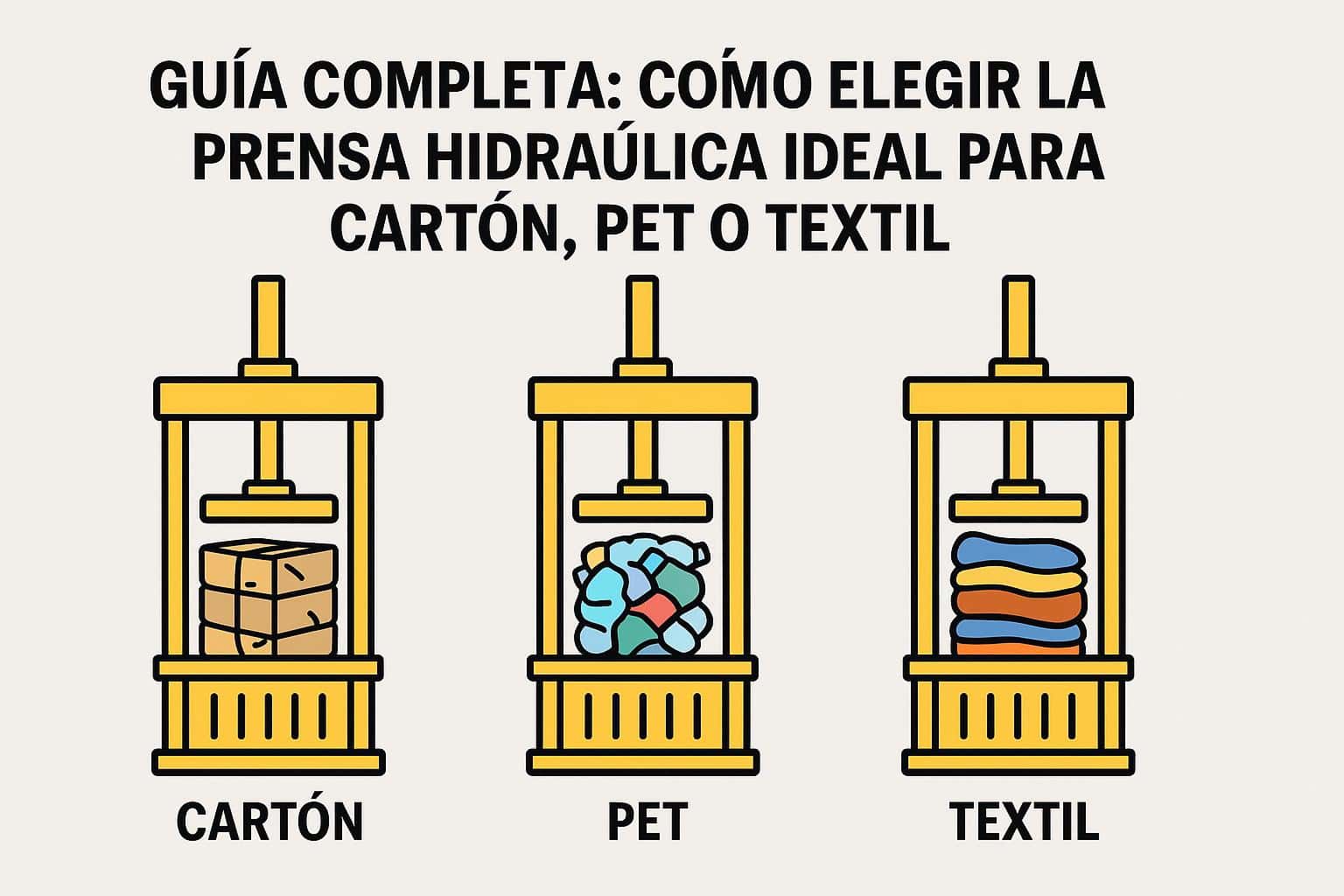 Guía como elegir la prensa compactadora de papel, cartón, PET, textil para reciclaje