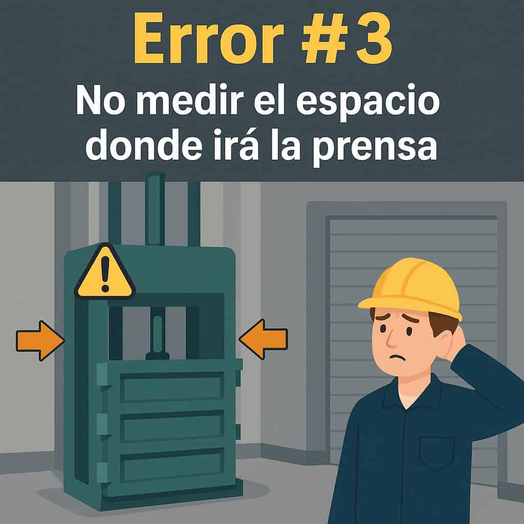error 3 no medir el espacio donde ira la prensa