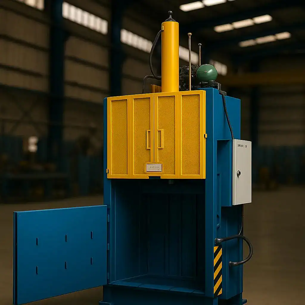 compactadora de PET vertical en funcionamiento